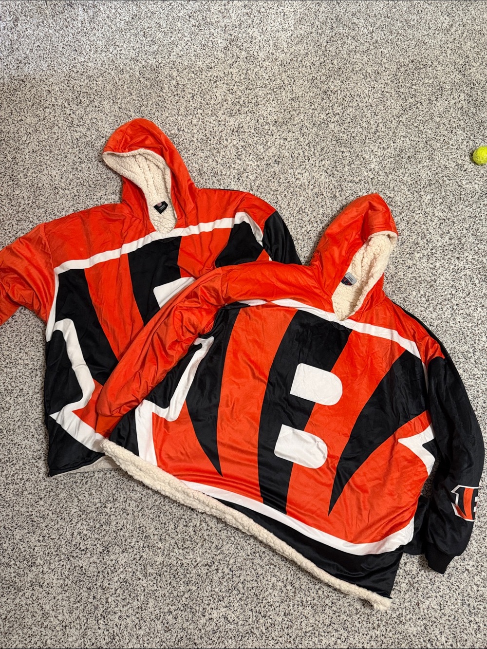 NFL Orange & Black Hooded Sherpa-Lined Team Pullover